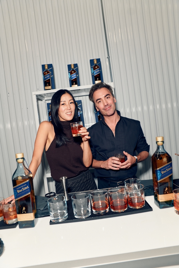 MONSE founders Fernando Garcia and Laura Kim at the backstage toast.