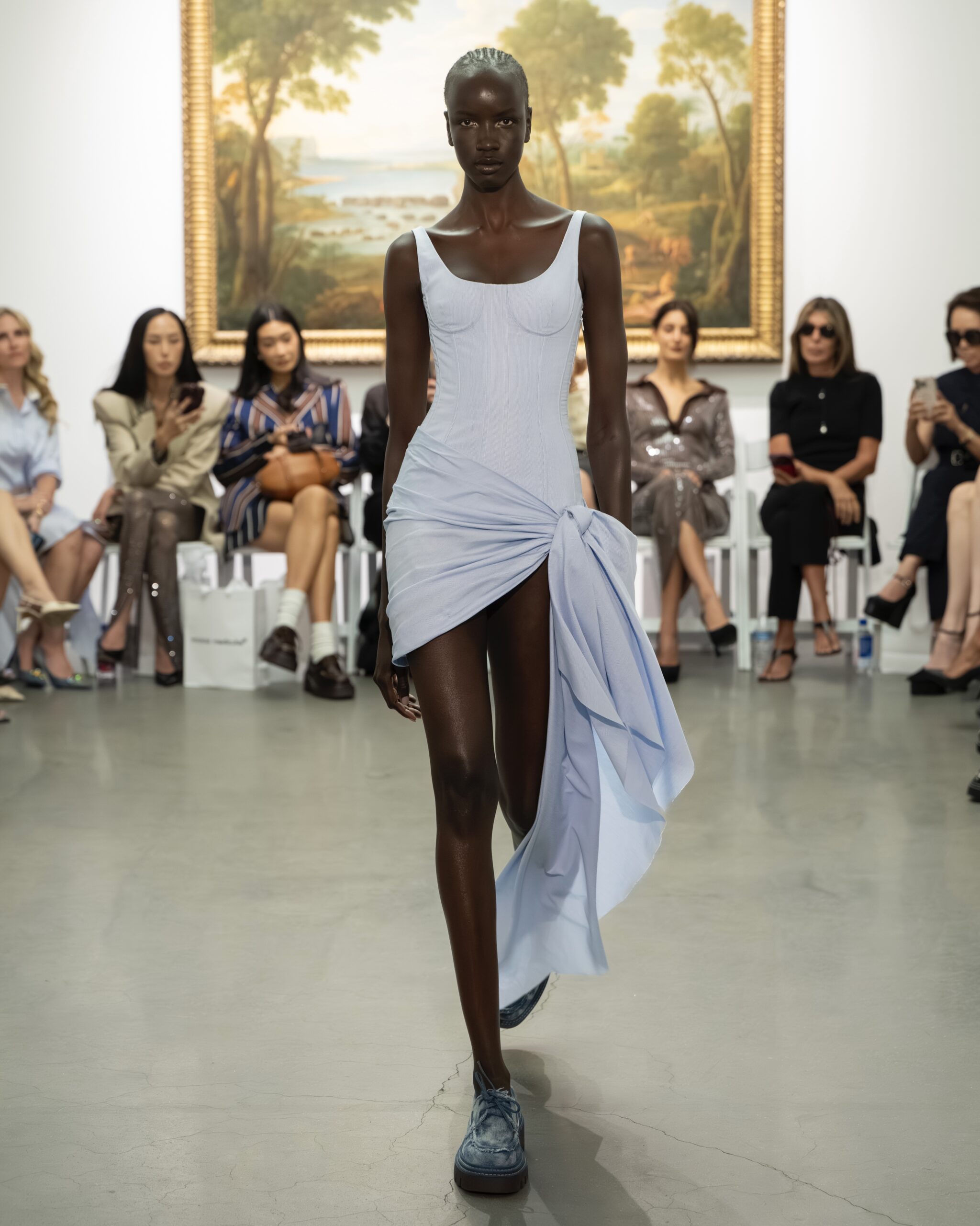 MONSE model walks down the runway at UOVO's Long Island City facility